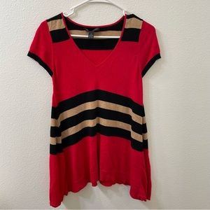 INC cotton viscose top red xs